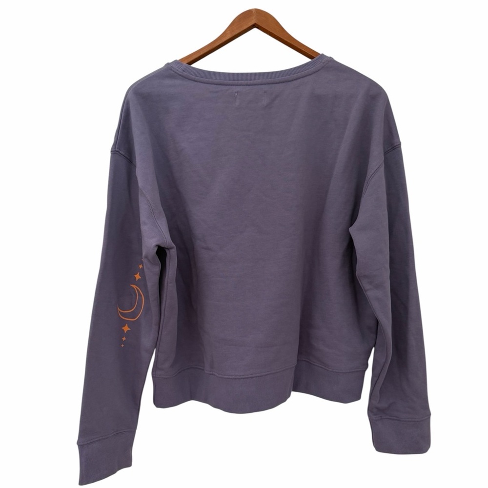 Pact Moonlight Graphic Crewneck Sweatshirt Purple 100% Organic Cotton Size Large - Picture 4 of 4
